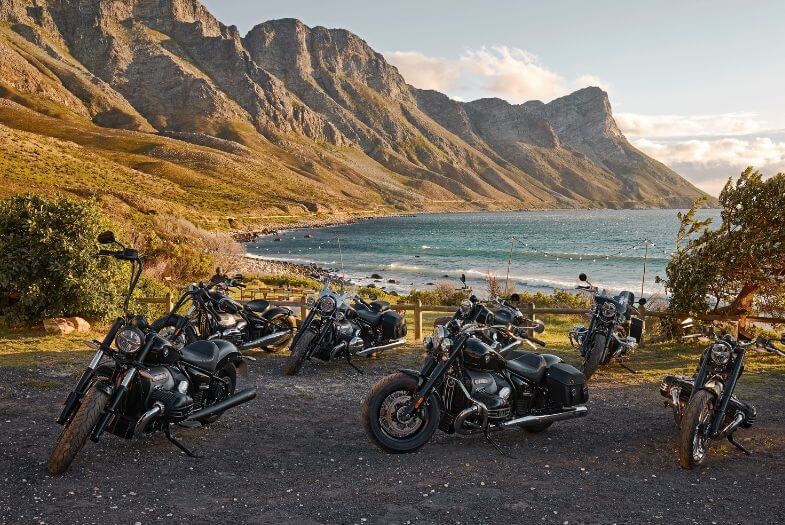 row of BMW motorcycles